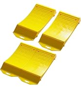 Yellow Heavy-Duty Tire Saver Ramps Plus- Set of 4 Anti-Slip Vehicle Storage Ramps for RV, Camper,...