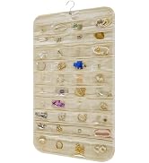 DTCSWACN Hanging Jewelry Organizer Storage Roll with Hanger Metal Hooks Double-Sided Jewelry Hold...