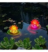 pearlstar Solar Pond Lights Waterproof LED RGB Solar Floating Lights Swimming Pool Pond Floating ...