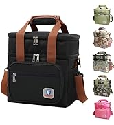 BAGNEER Insulated Double Deck Lunch Box Bag Waterproof Camping Cooler Bag Durable Work Outdoor Pi...