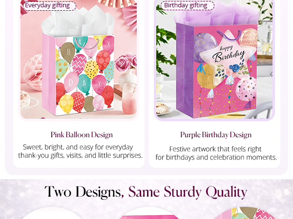 pink baby shower gift bags