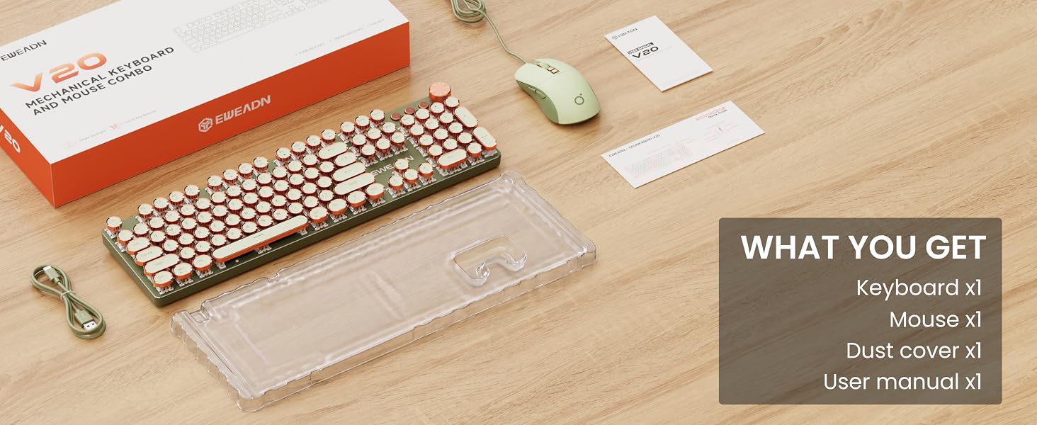 typewriter keyboard and mouse