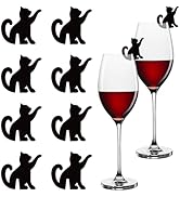 PRESSINART 8Pcs Acrylic Wine Glass Tags Purple Butterfly Pink Bowknot Cat Rose Pink Cherry Blosso...