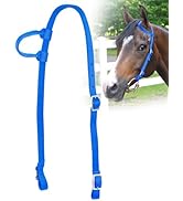 Jeffers Equine Nylon One Ear Horse Headstall – 3 Ply ¾ Western Adjustable Tack, Nickel Plated Har...