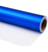 Ulmasinn Blue Matte Metallic Wrapping Paper, Solid Color Gift Wrapping Paper for Graduation, Moth...