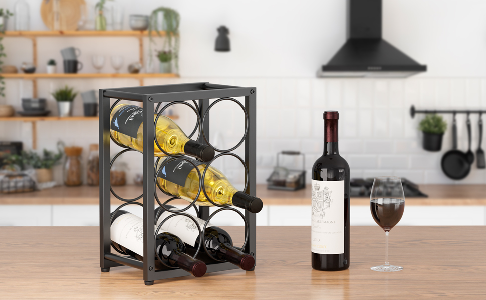 Tabletop Wine Rack for Inside Cabinet, Pantry, Kitchen