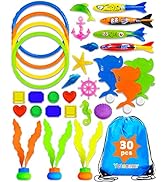 Yetonamr 30 Pcs Pool Toys for Kids Ages 3-5, 4-8, 8-12, Pool Games Diving Toys Swimming Pool Toys...