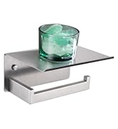 brushed nickel toilet paper holder with shelf