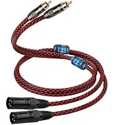 TODN HiFi XLR to RCA Audio Cable Audiophile with 4-Core OFC, 1.64ft/0.5m | XLR Male to RCA Male, ...
