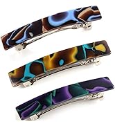 3 Pcs Womens Hair Barrettes Tortoise Cellulose Acetate Barrettes Small French Barrettes Automatic...