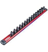 AKM TOOL 1/4 Inch Drive Magnetic Impact Socket Set, 15-Piece Metric, 4mm-15mm, 6 Point, Cr-Mo, Sq...