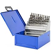 COMOWARE Number Size Drill Bit Set 60pcs, Drill Bits for Metal, Wire Gauge 1 to 60, Black and Gol...