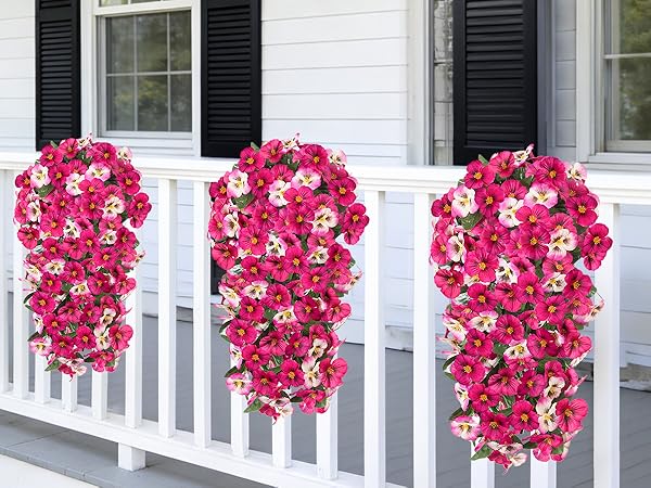 Mix Rose Faux Silk Pansy for hanging
