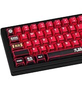 GEKUCAP Red and Black PBT Keycaps Set 135 Keys Cherry Profile Manga Japanese Style Keycaps Cherry...
