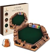LumWuds Shut The Box Game Wooden Board Game for 1-6 Players with 16 Dice, Dice Game for Adults & ...