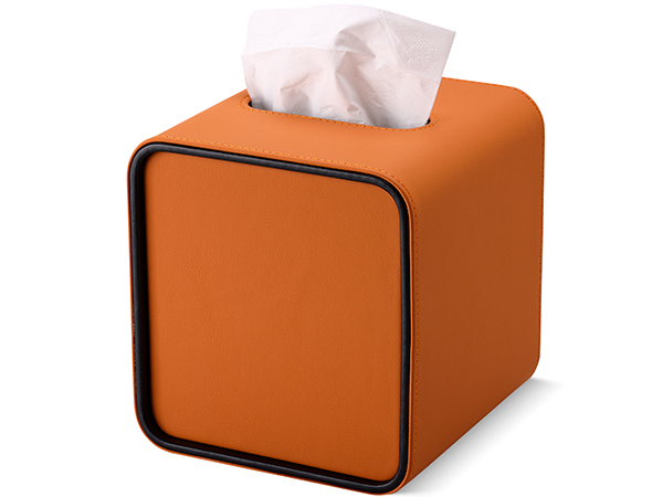 cube kleenex box cover orange