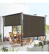 Windscreen4less Outdoor Shade Blinds Patio Roll Up Blackout Shades Exterior Roller Privacy Screen...