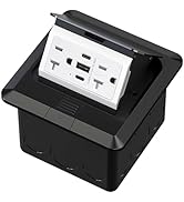 KYHSHJ USB Pop Up Floor Socket Kit with 2 * 20A Receptacle,5V8A 1 USB-A Ports &2 USB-C Port,Corro...