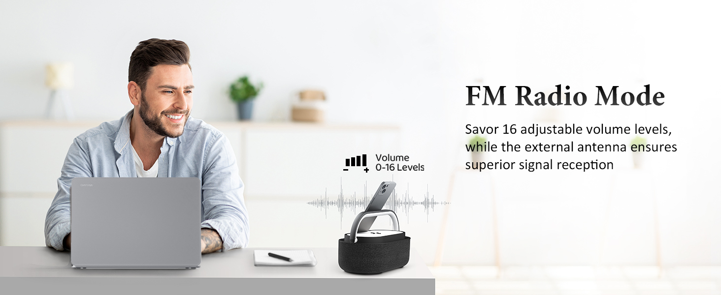 Alarm Clock Radio for Bedrooms alarm clock with wireless charging alarm clock for heavy sleepers