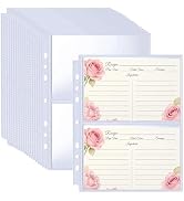 BYSLBTY 30 Pack 4x6 Recipe Card Protectors for 6 or 3 Ring 8.5x9.5 Mini Binders, Double-Sided Top...