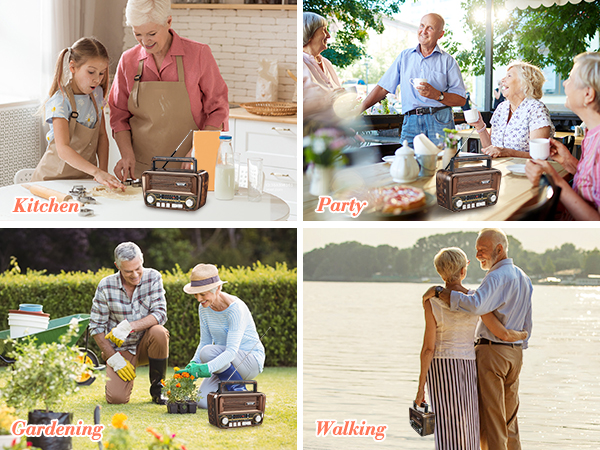 Portable radio for indoors and outdoors