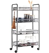 JANE EYRE Rolling Utility Storage Rack Cart on Wheels, Trolley Carft cart, Multi-Purpose Organize...