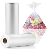 PAPRMA 14” x 20” Food Storage Bags 2 Rolls, Clear Plastic Produce Bags for Vegetable Food Fruit B...