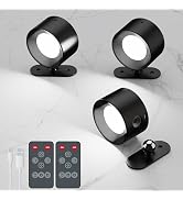 AKSDA 3Pack Battery Operated Wall Sconce, 3 Color Modes 3 Brightness Levels 360°Rotation Lighting...