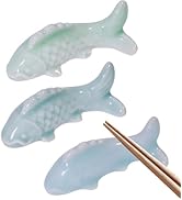 beinkmake 3Pcs Porcelain Chopsticks Rest Fish Ceramic Chopstick Holder Japanese Style for Dinner ...