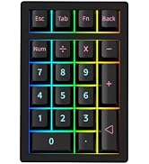 K21MAX Mechanical Number Pad,Aluminum Alloy Numeric Keypad,Tri-Mode BT5.0/2.4G/Type-C Rechargeabl...