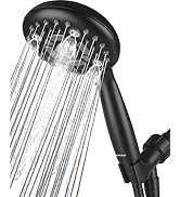 DAKINGS 6 Spray Modes High Pressure Handheld Shower Base Upgraded 5 Inches Shower Head with Handh...