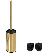 SUNTAI Round Toilet Brush Holder Stainless Steel 304 Bathroom Accessory Standing for Bathroom, Gold