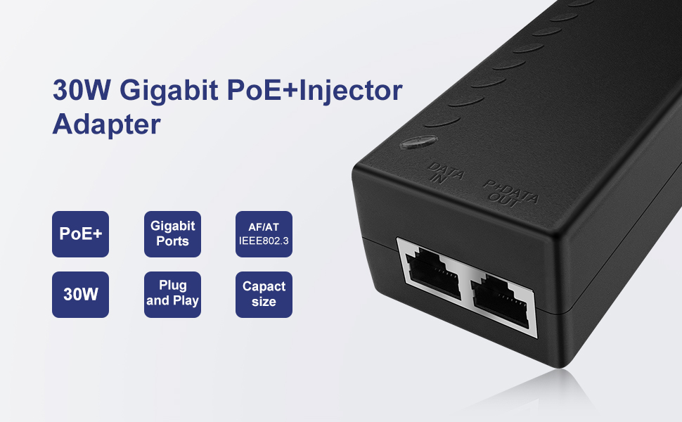 30W Gigabit POE+ injector