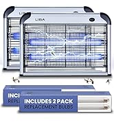 LiBa Electric Bug Zapper (2-Pack) Indoor Insect Killer - (4) Extra Replacement Bulbs - Fly, Mosqu...
