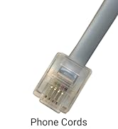 RiteAV - 50FT Phone Line Cord RJ11 Male/Male Telephone Cable for Landline Phone and Fax 6P4C - Gray