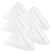 24Pcs Cloth Napkins 17x17 Inches White Napkins Cloth Washable with Hemmed Edges for Restaurants, ...
