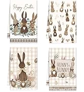 InIsaJace Easter Kitchen Towels Set of 4, Farmhouse Hunny Bunny Easter Dish Towels Gifts for Cook...