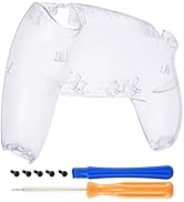 eXtremeRate Clear Custom Back Housing Bottom Shell Compatible with ps5 Controller, Replacement Ba...