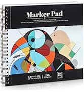 50 Sheets Marker Paper Pad, 7.6×7.6 Inch Bleedproof Art Sketch Pad, 73lb/120gsm Drawing Paper Spi...
