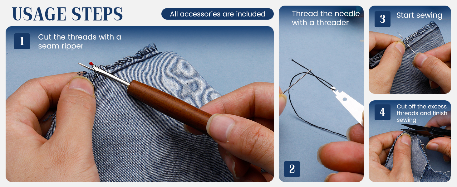 Sewing Kit with Threads Thimbles Seam Rippers