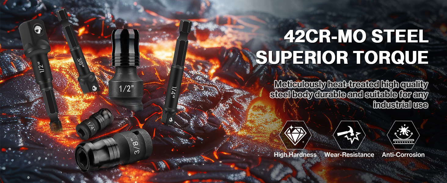 Crafted from industrial-grade chrome molybdenum, engineered to endure the toughest torque.