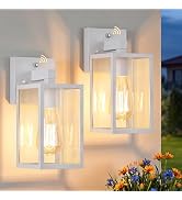 FOLKSMATE 2 Pack Dusk to Dawn Outdoor Wall Light Fixtures, Exterior Porch Light, Waterproof Wall ...