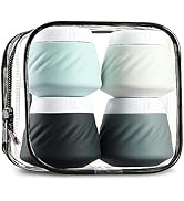 Gemice Silicone Cream Jars TSA Approved Travel Size Containers with Clear Bag, Leak-proof Travel ...