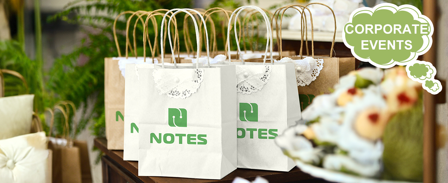 paper bags with handles white