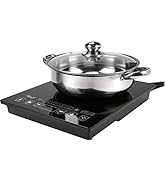 Rosewill Induction Cooker 1800 Watt, 5 Pre-Programmed Induction Cooktop, Electric Burner with Sta...