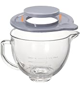 5QT Glass Bowl Compatible with KitchenAid 4.5 and 5-Quart Tilt Stand Mixers,Glass Mixing Bowl wit...