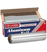12" x 1000" (1 Pack) Standard Aluminum Foil Roll - Food Service Aluminum Roll - Commercial Grade ...