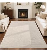 SHACOS Soft Cozy Fluffy Arch Pattern High-Low Pile Area Rugs 6'x9' Large Non Slip Washable Modern...