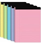 5Packs Legal Pads 8.5 x 11 Inch, 50Sheets/Pack, College Ruled & Perforated Colored Writing Pads, ...