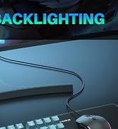 Mechanical Gaming Keyboard and Mouse, 98 Keys LED Backlit Keyboard with Gray Floating Keycap Blue...